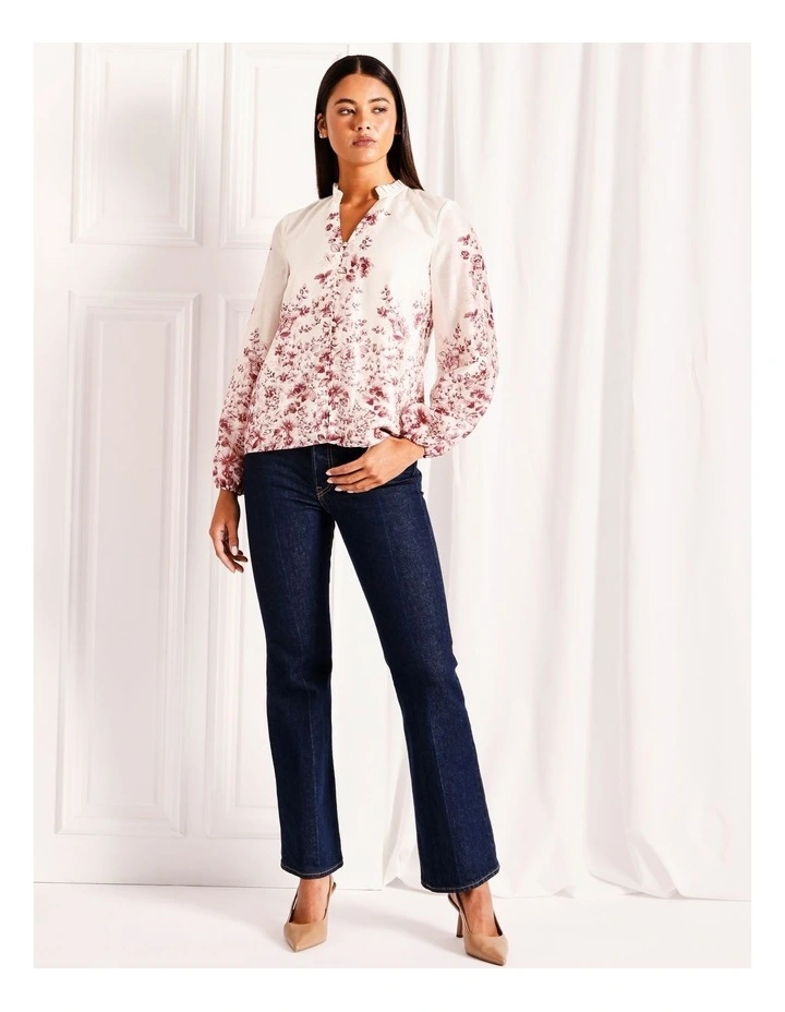 Long Sleeve Blouse in Mauvewood Floral image 2