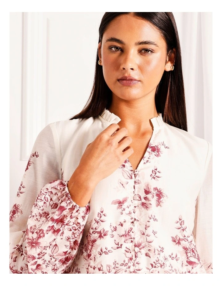 Long Sleeve Blouse in Mauvewood Floral image 4