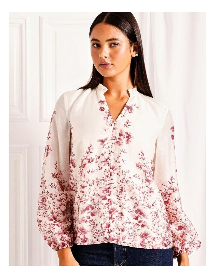 Long Sleeve Blouse in Mauvewood Floral image 5