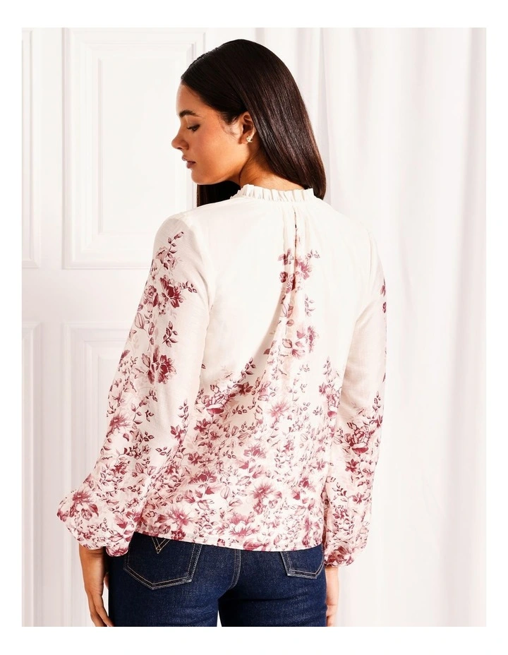 Long Sleeve Blouse in Mauvewood Floral image 6