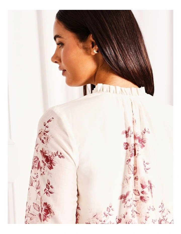 Long Sleeve Blouse in Mauvewood Floral image 7