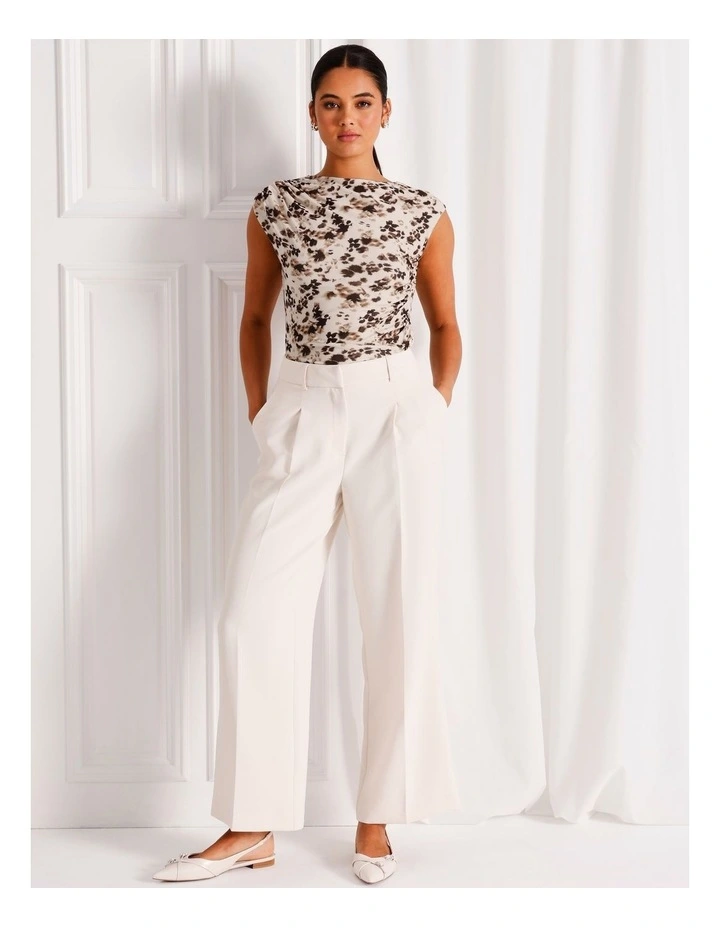 Draped Mesh Short Sleeve Top in Assorted image 4