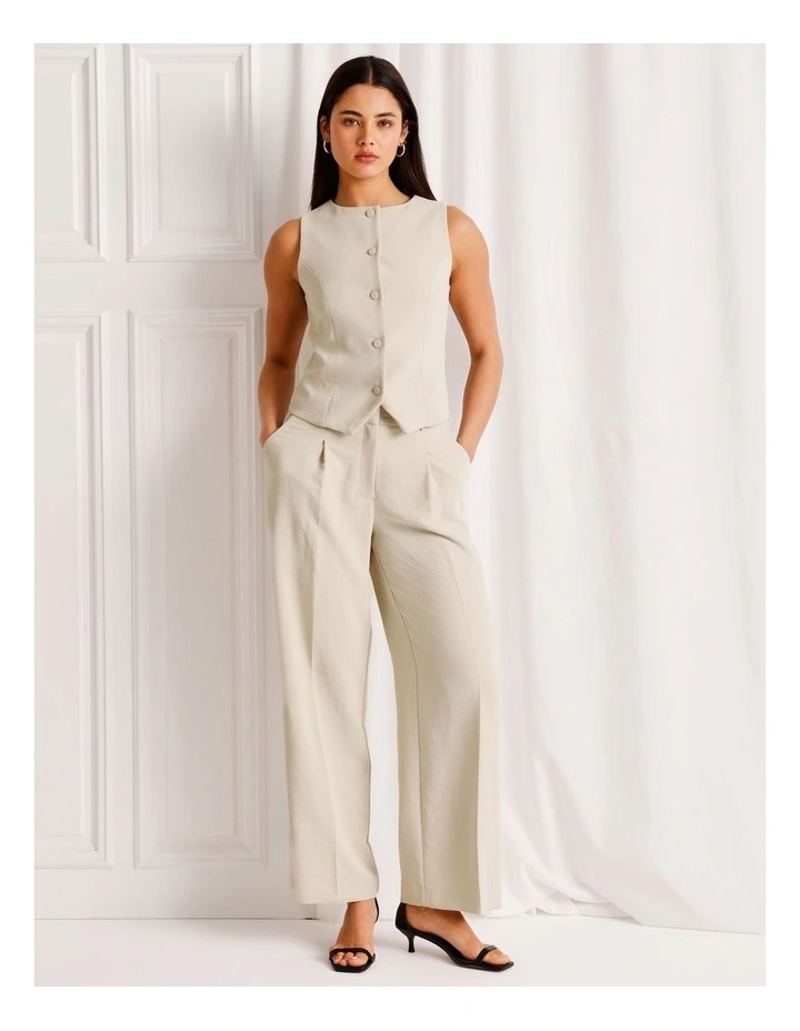 Boat Neck Vest in Stone image 2