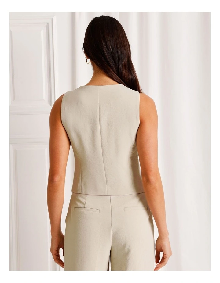 Boat Neck Vest in Stone image 5