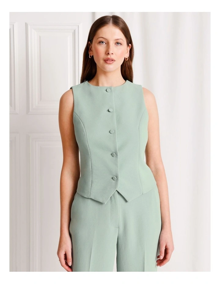 Boat Neck Vest in Jade image 1