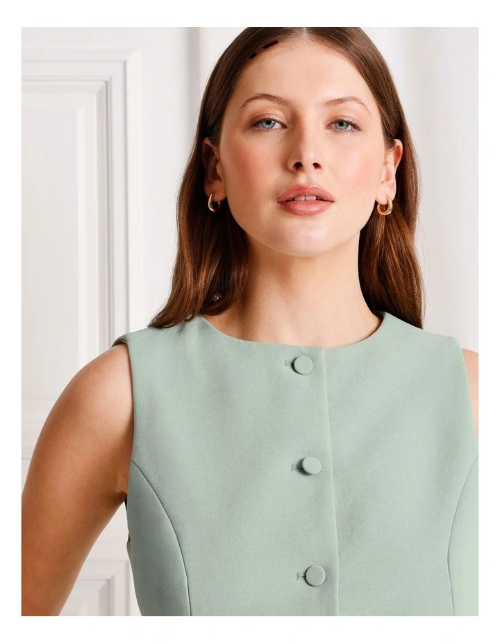 Boat Neck Vest in Jade image 3