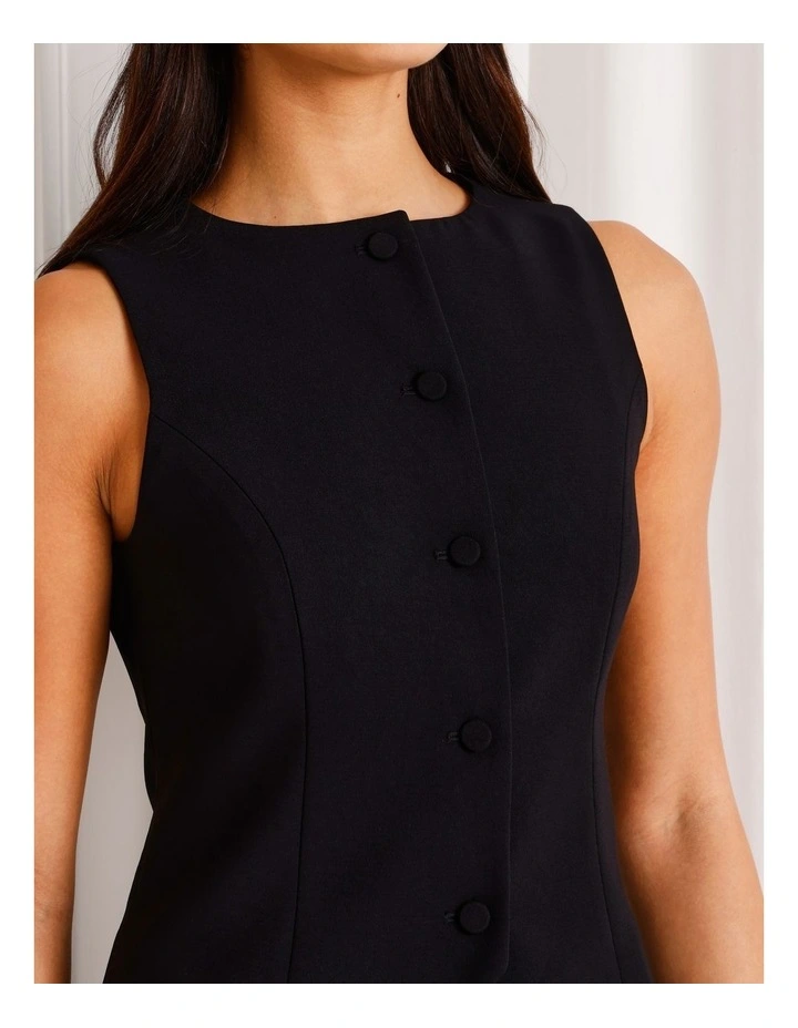 Boat Neck Vest in Black image 4