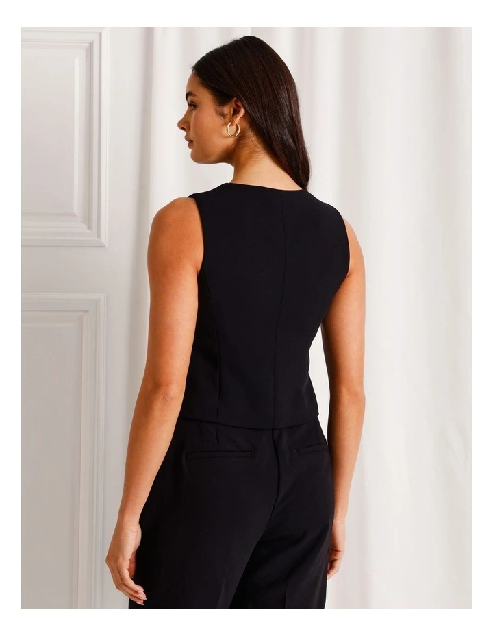 Boat Neck Vest in Black image 6