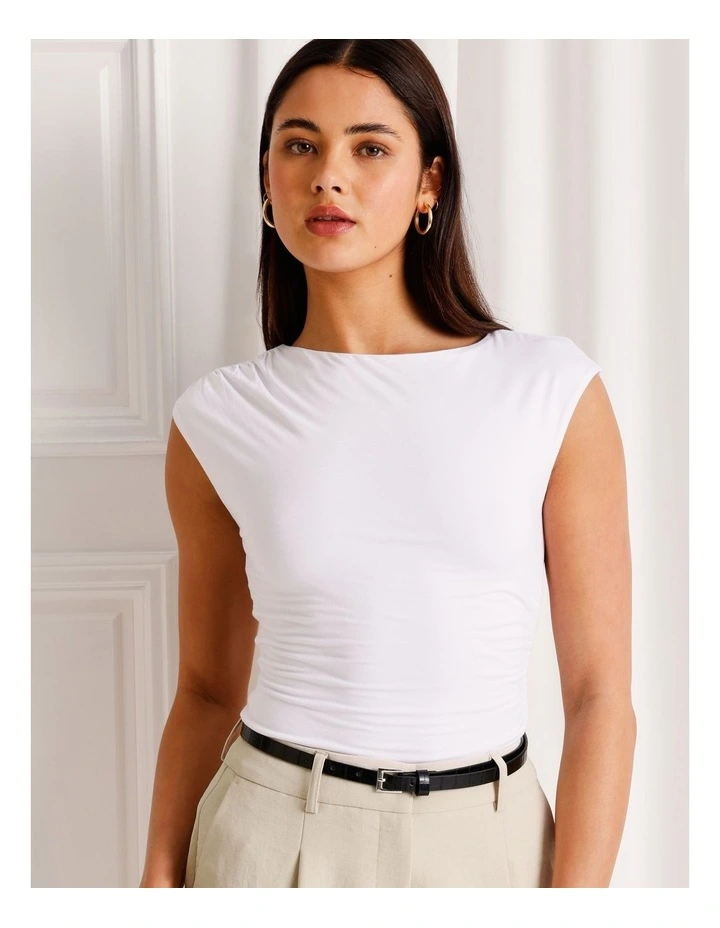 Jersey Drape Tank in White image 1