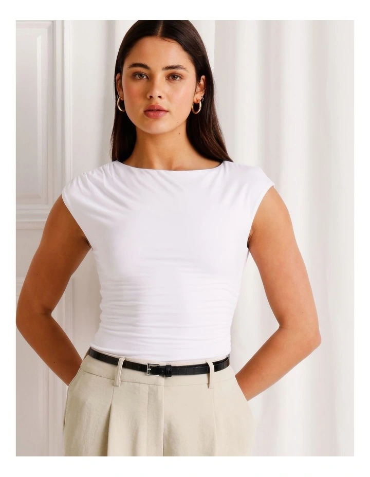 Jersey Drape Tank in White image 3