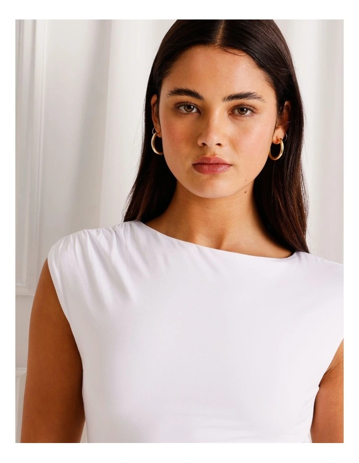 Jersey Drape Tank in White image 4