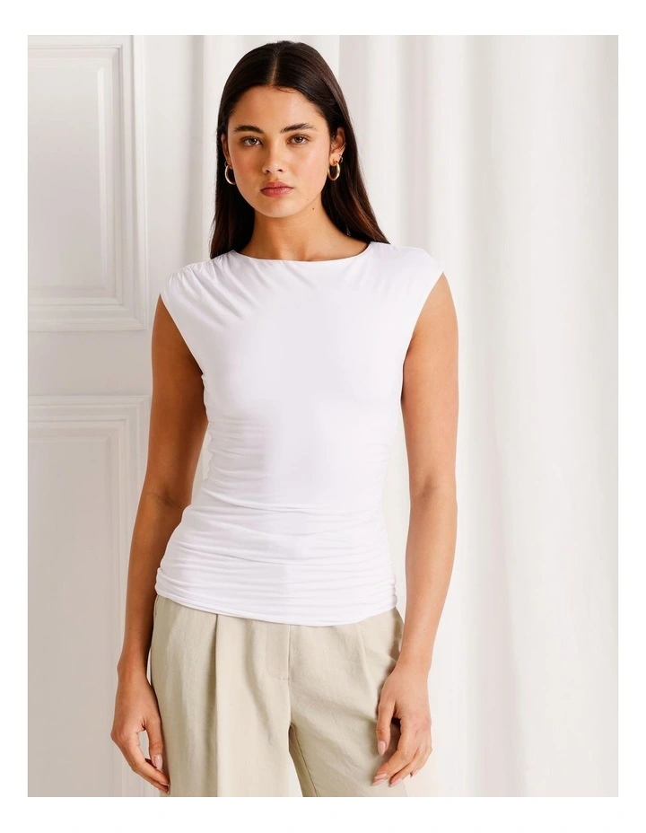 Jersey Drape Tank in White image 5