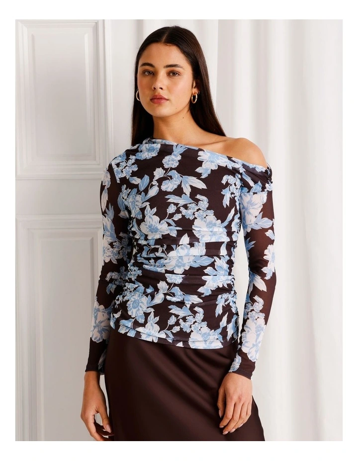 Long Sleeve Mesh Top in Assorted image 2