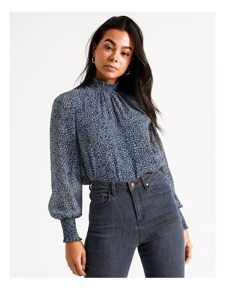 blouse with high neck