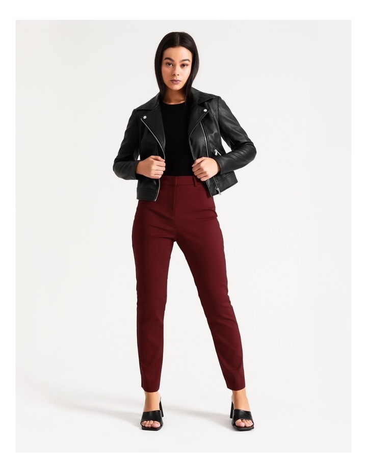 Helena High Rise Full Length Cotton Sateen Pants Berry