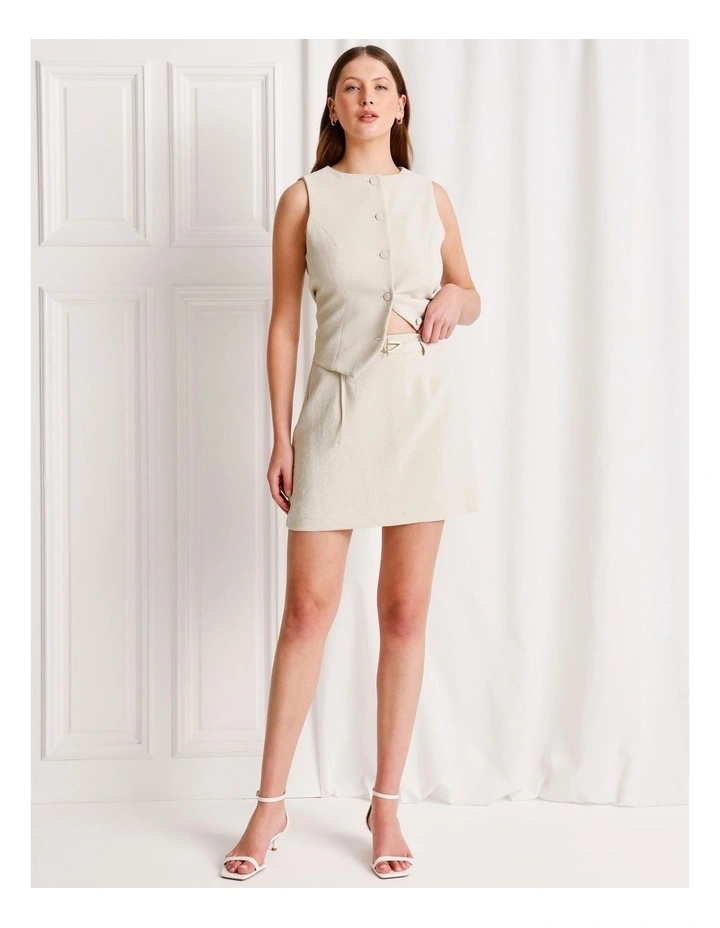 Mini Skirt in Stone image 1