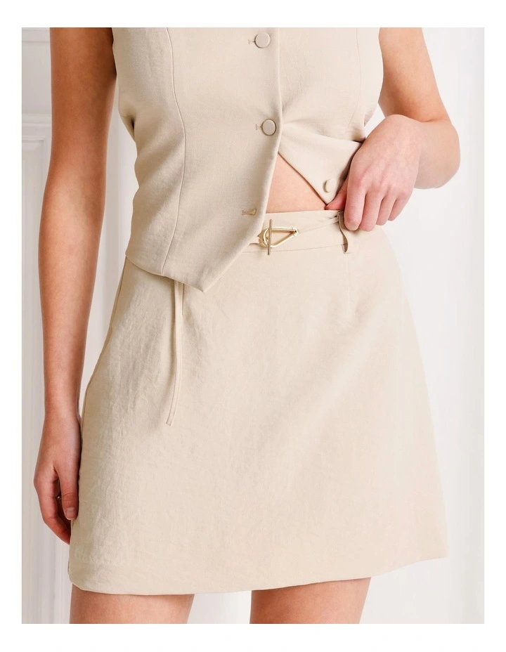 Mini Skirt in Stone image 2