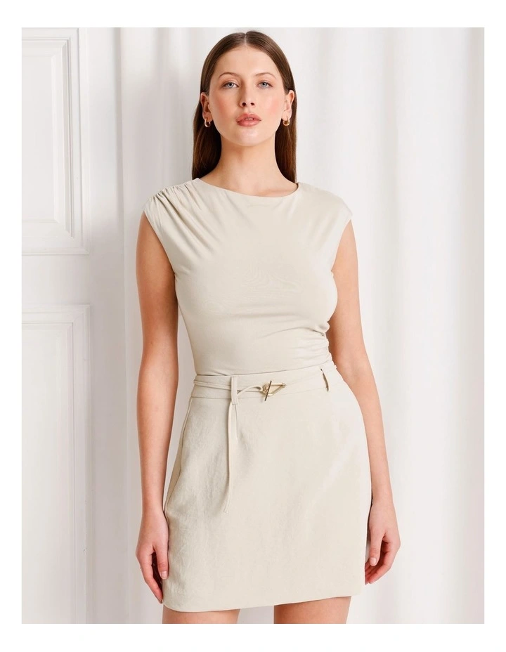 Mini Skirt in Stone image 3