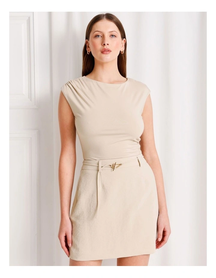Mini Skirt in Stone image 3