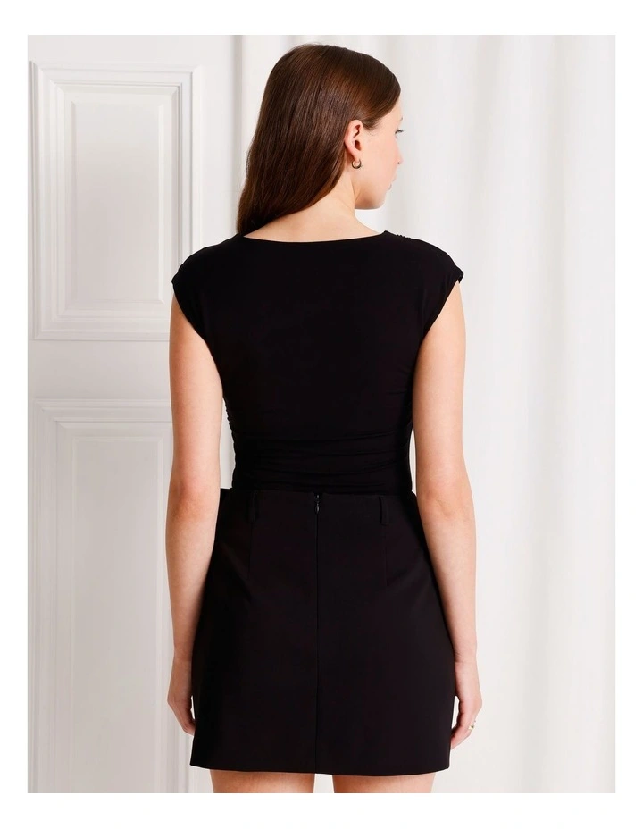 Buckle Wrap Mini Skirt in Black image 5