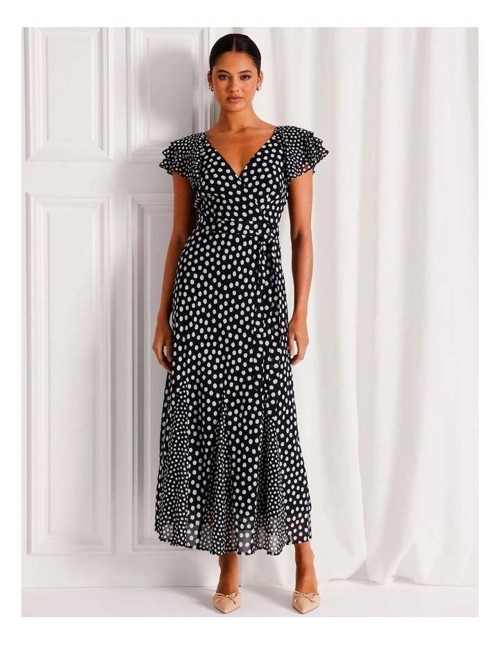 Ruffle Maxi Dress in Navy image 1