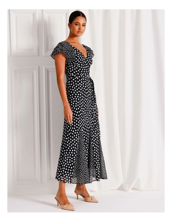 Ruffle Maxi Dress in Navy image 4