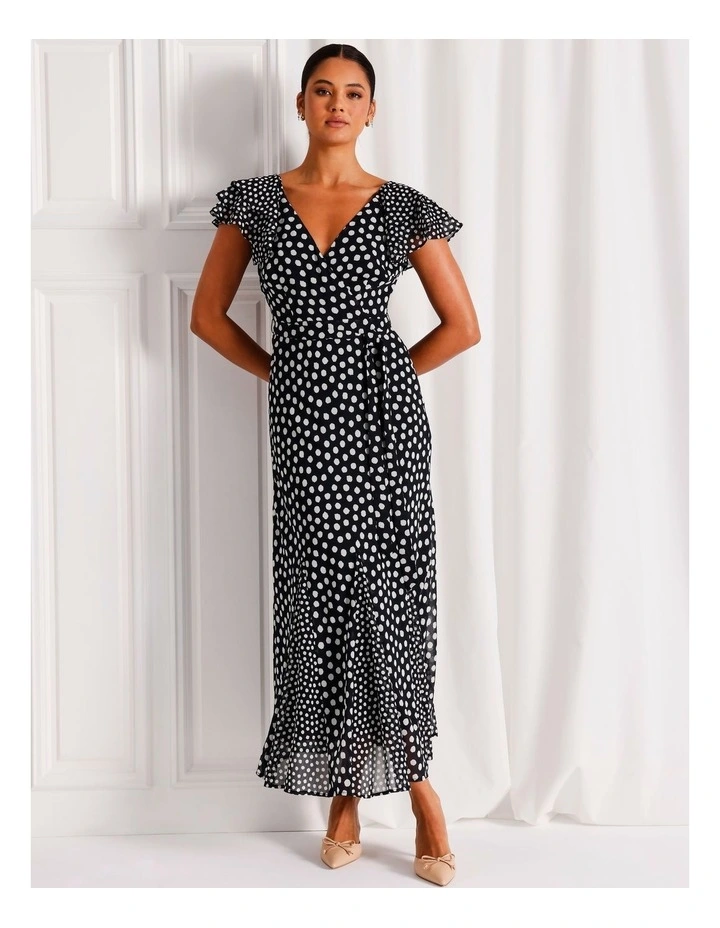 Ruffle Maxi Dress in Navy image 5