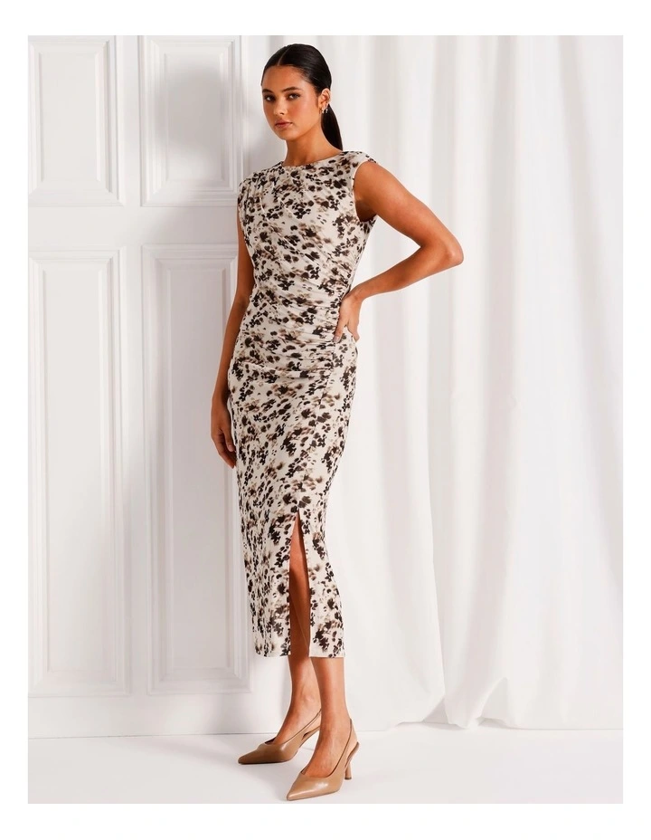 Mesh Short Sleeve Midi Dress in Assorted image 4