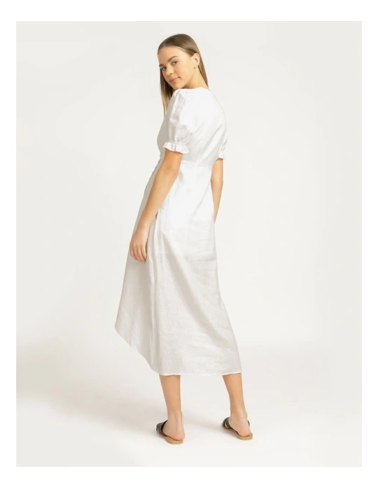 white linen midi