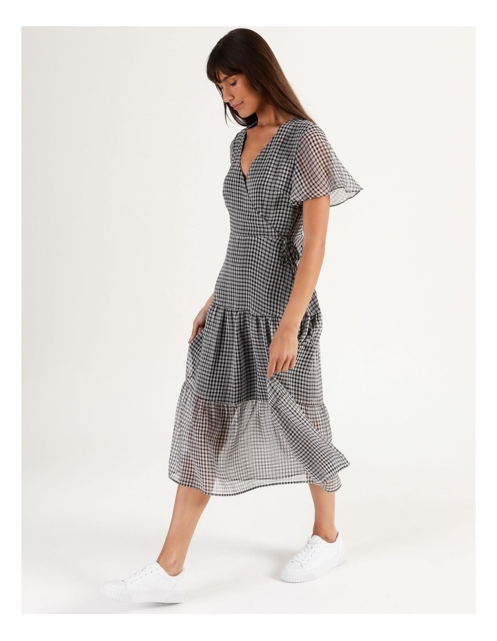 Tokito Gingham Tiered Wrap Midi Dress 