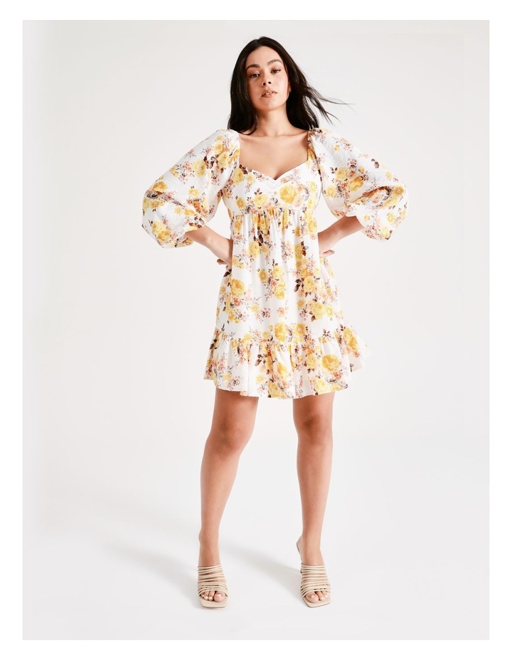 Babydoll Puff Sleeve Mini Dress In