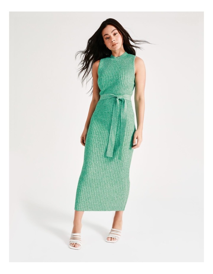 Sleeveless Rib Knit Midi Dress In