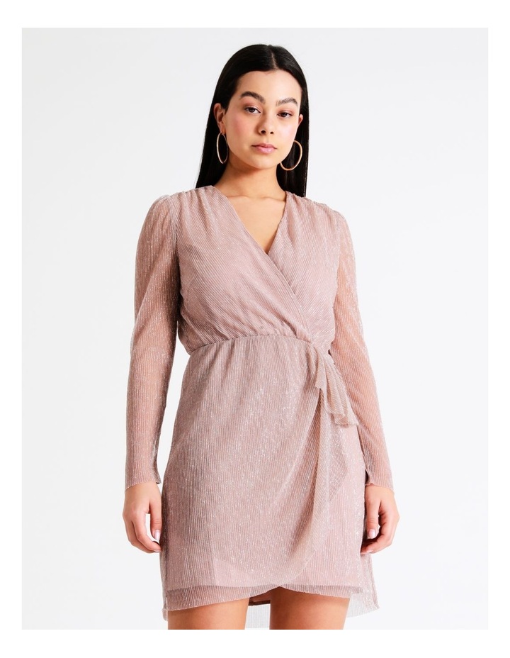 Plisse Wrap Mini Dress in