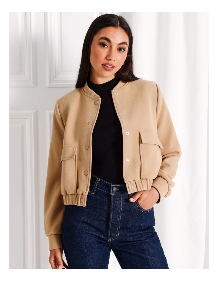 Bomber Jacket in Camel