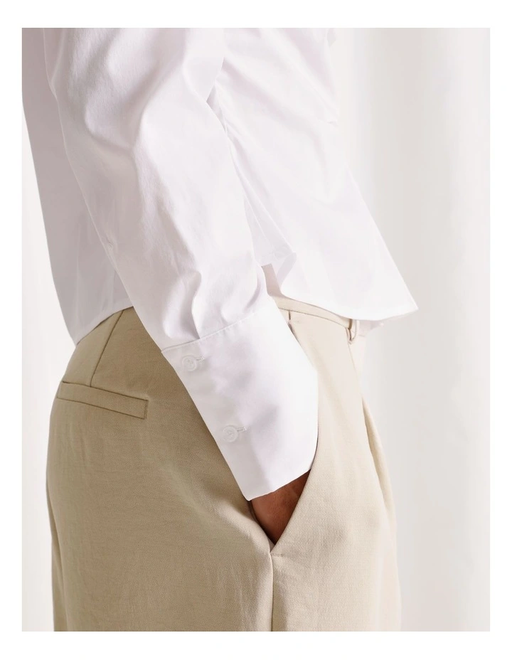 Poplin Shirt in White image 4