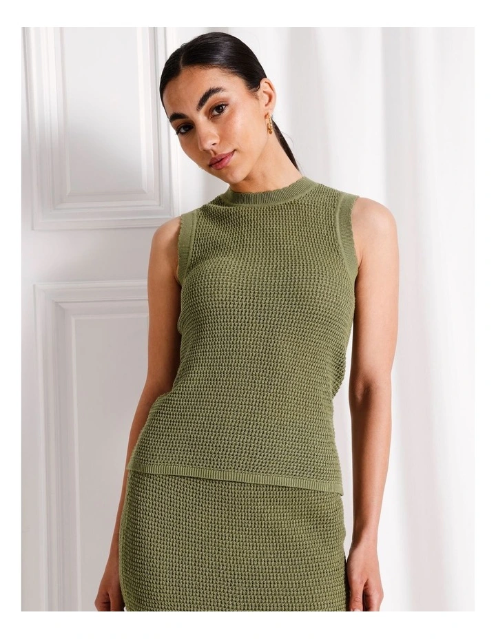 トップス Frill No Sleeve Knit Tokito Organic Cotton Frill Sleeve Knit Top in Khaki | MYER