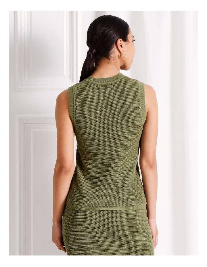 Tokito Organic Cotton Frill Sleeve Knit Top in Khaki | MYER
