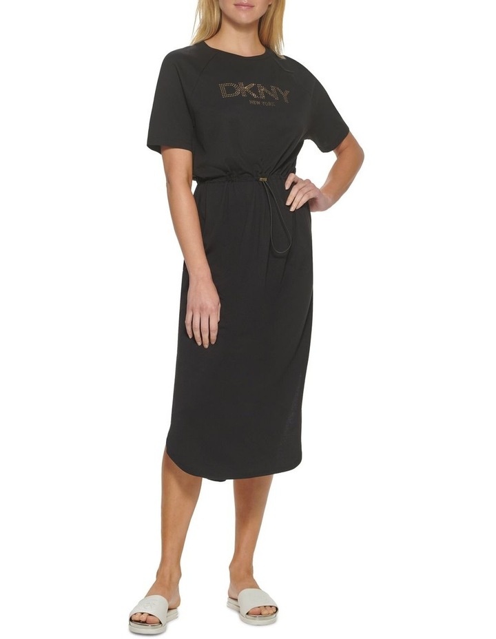 Drawstring Logo Knit Dress