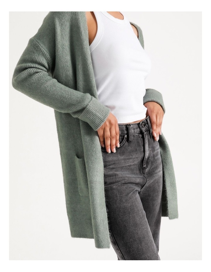 Miss Shop Rib Sleeve Cosy Cardigan In 
