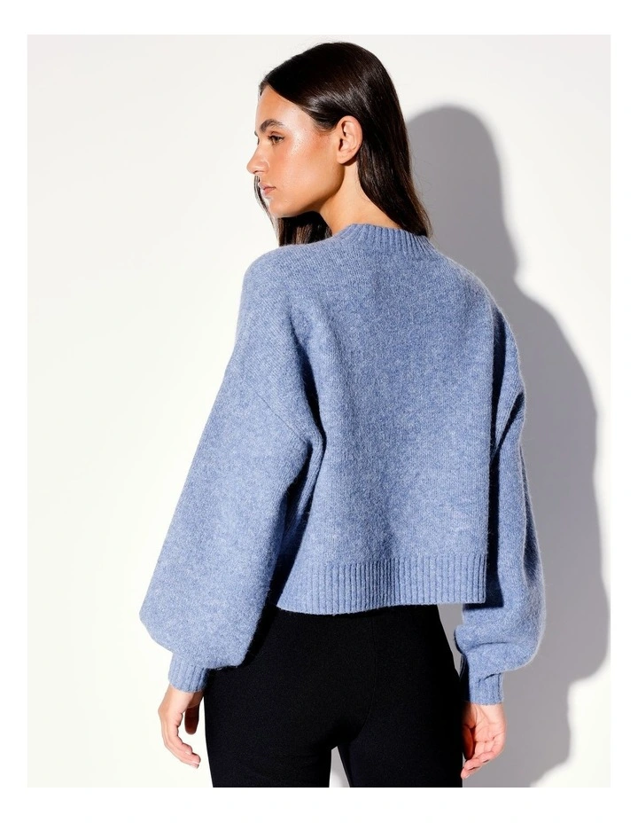 Recycled Blend Cropped Knit Jumper in Grape image 5