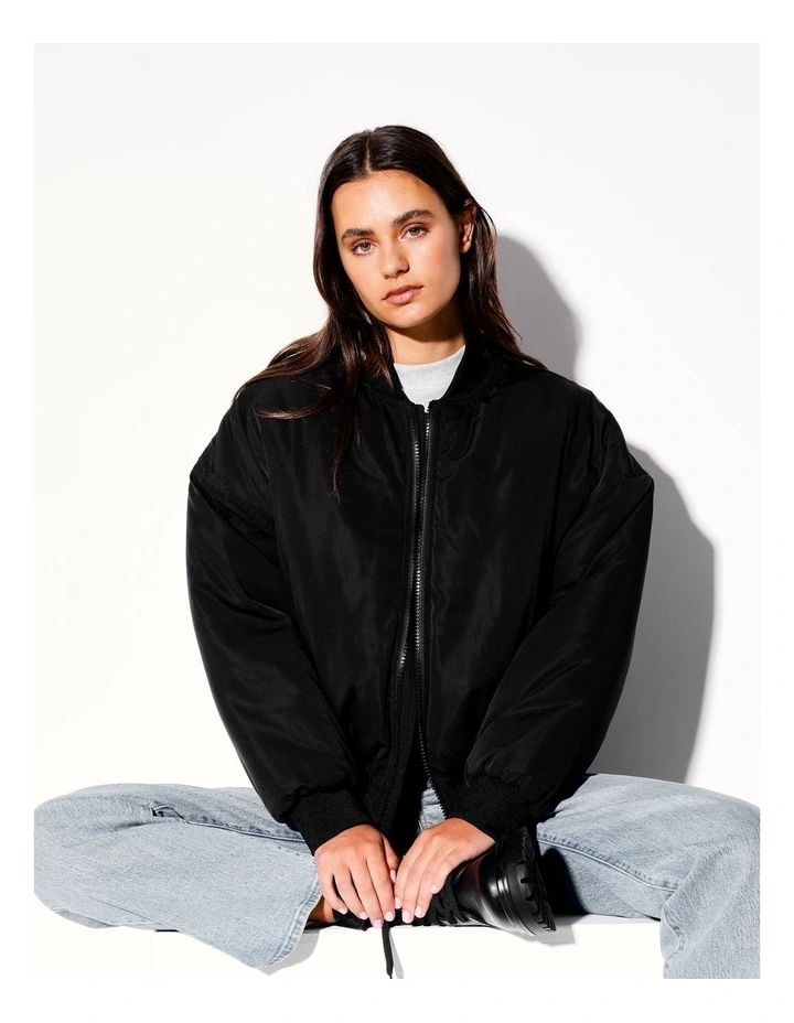 Bomber Jacket in Black image 3