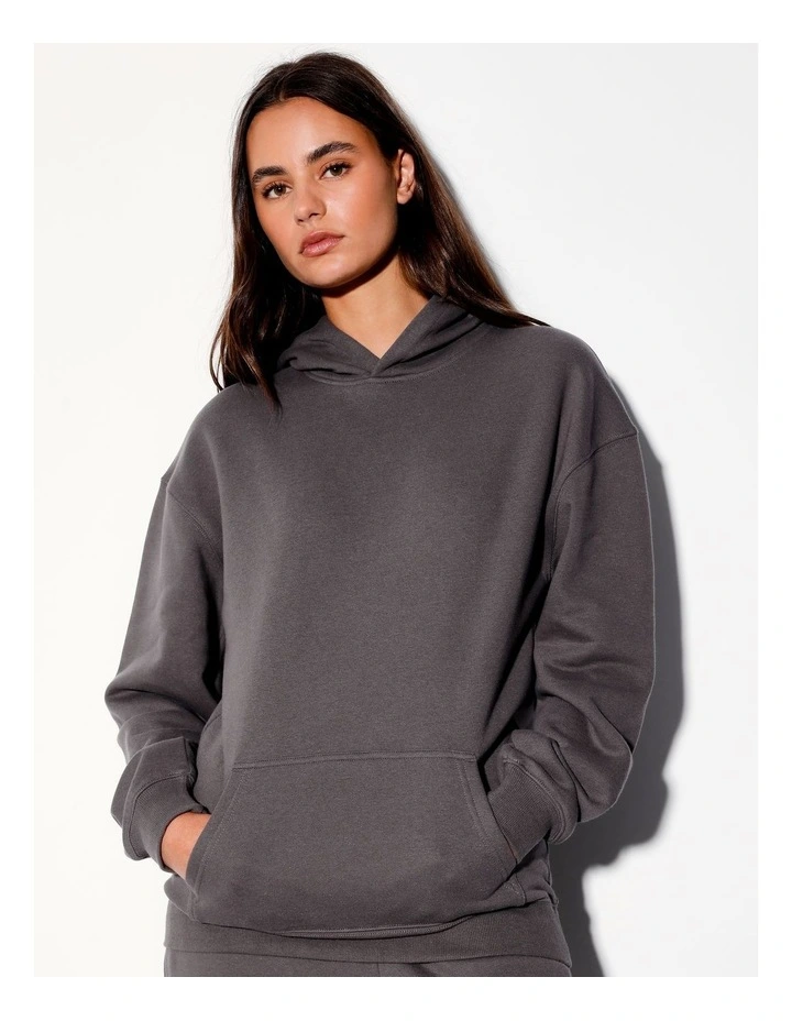 Recycled Blend Oversized Hoodie in Charcoal image 1