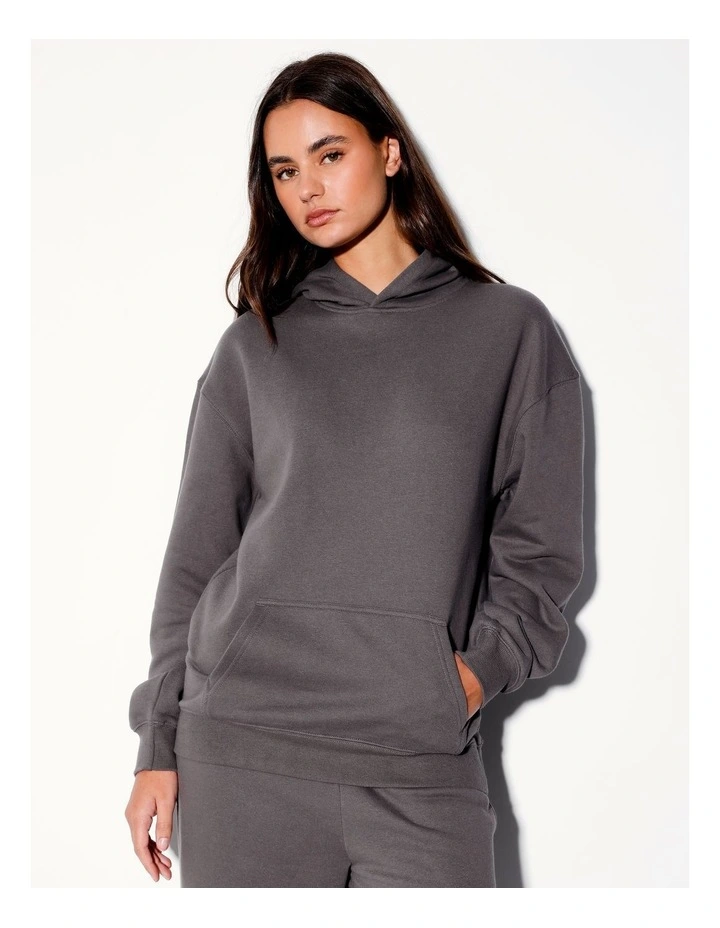 Recycled Blend Oversized Hoodie in Charcoal image 3