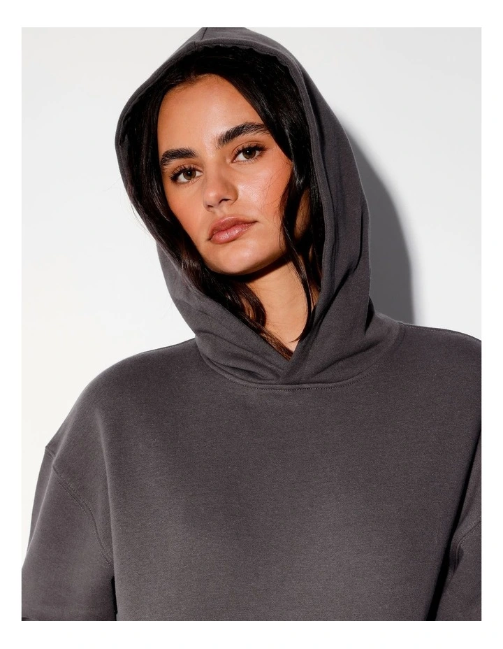 Recycled Blend Oversized Hoodie in Charcoal image 5