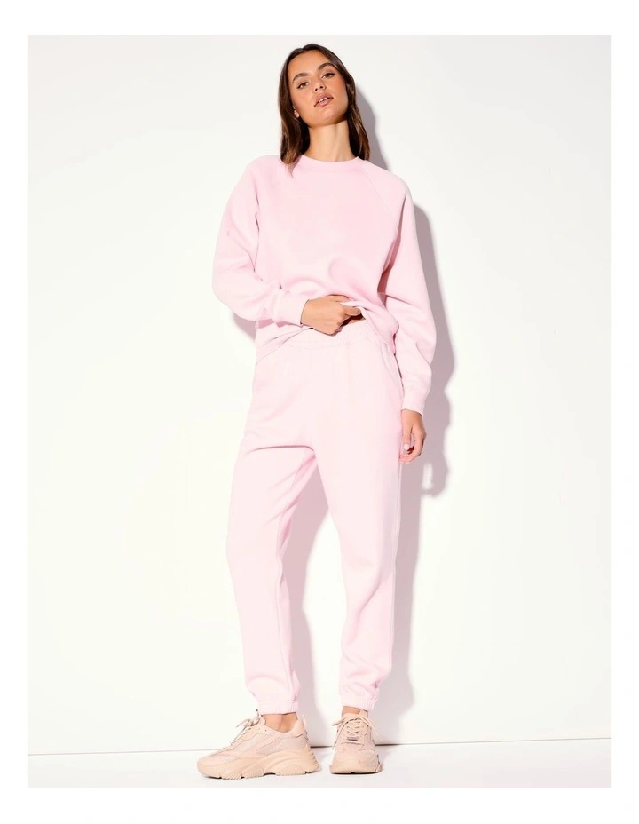 Elastic Cuff Relaxed Trackpant in Light Pink image 3