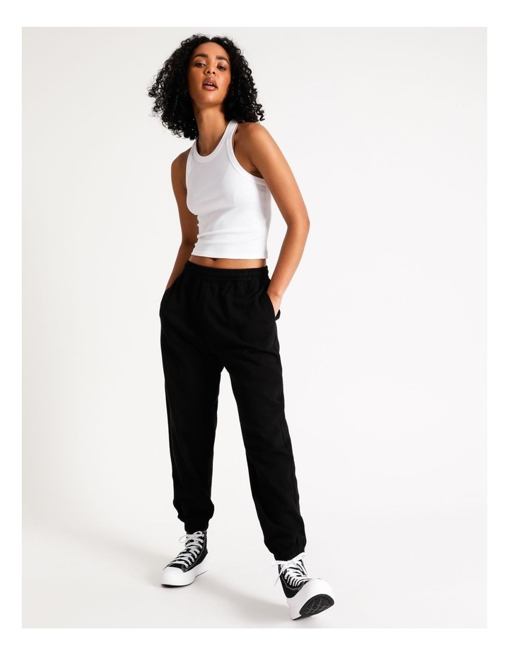 90's Shape Fleece Trackpants Black