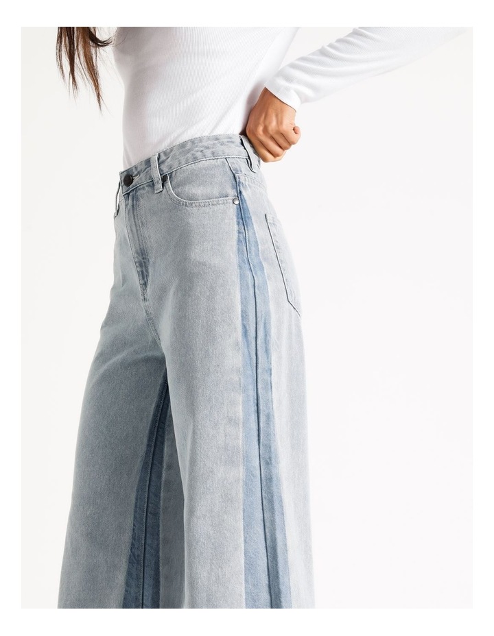 Miss Shop Spliced Wide Leg Jean Blue 