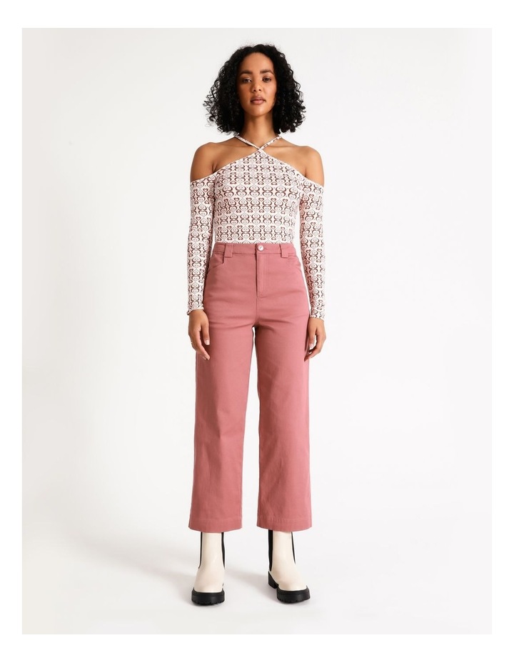 Cotton Wide Leg Pant Rose