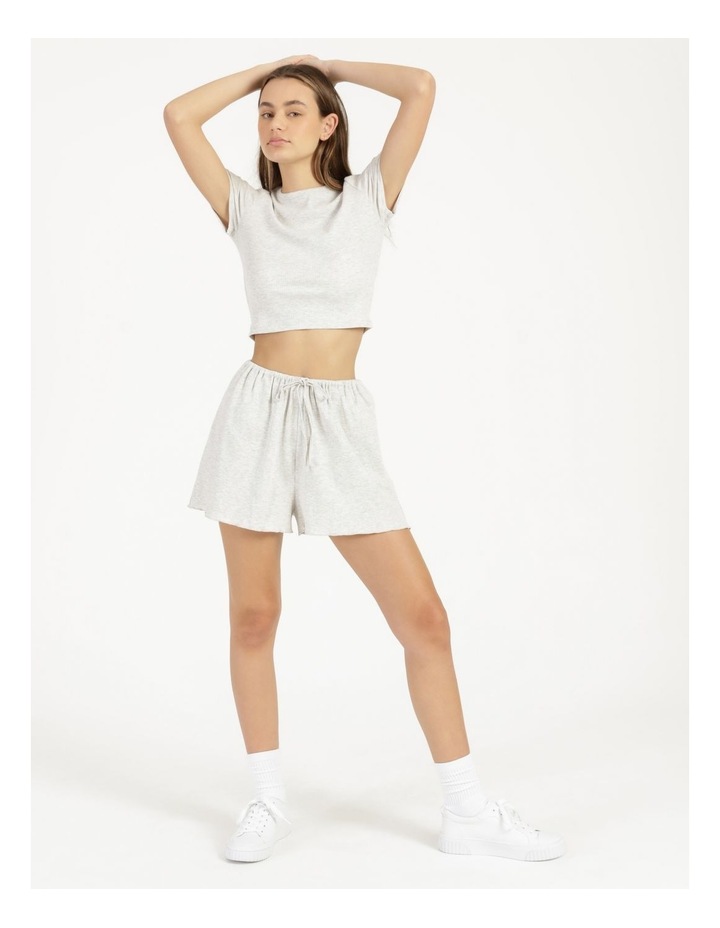 Buy Rib Lettuce Edge Shorts Light Grey 