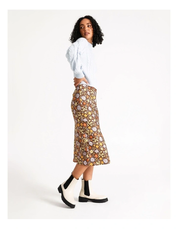 floral skirt midi